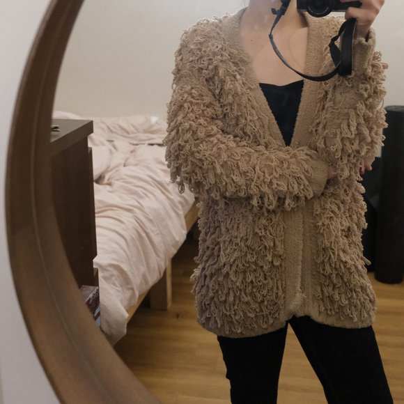 Shaggy Knit Cardigan - sand beige - Picture 7 of 7